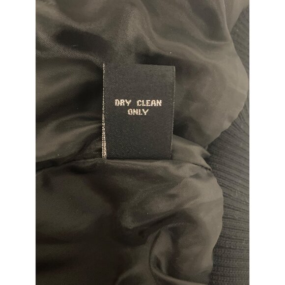 Rue21 Varsity Jacket Faux Fur Bomber Jacket Black Cream Bear Hug Comfy Cute - Picture 11 of 11